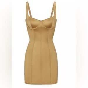 SKIMS Stretch Satin Dress Gold